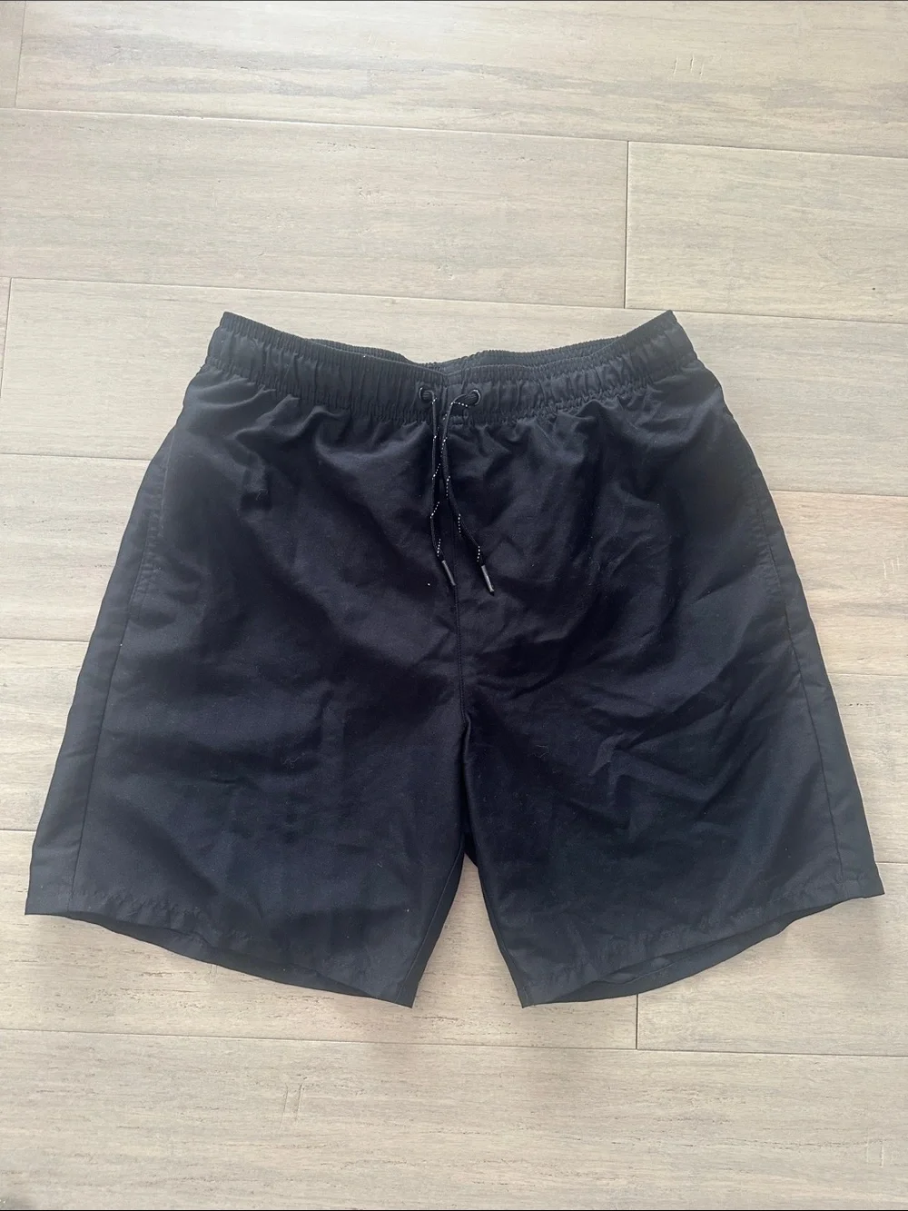 Old Navy Black Lined Swim Shorts with Drawstring